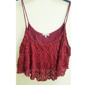 Charlotte Russe Red Lace Crop Top
